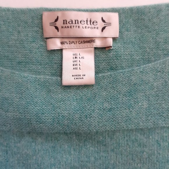 Nanette Lepore 2-ply cashmere sweater. Heathered Green size L - Picture 4 of 7
